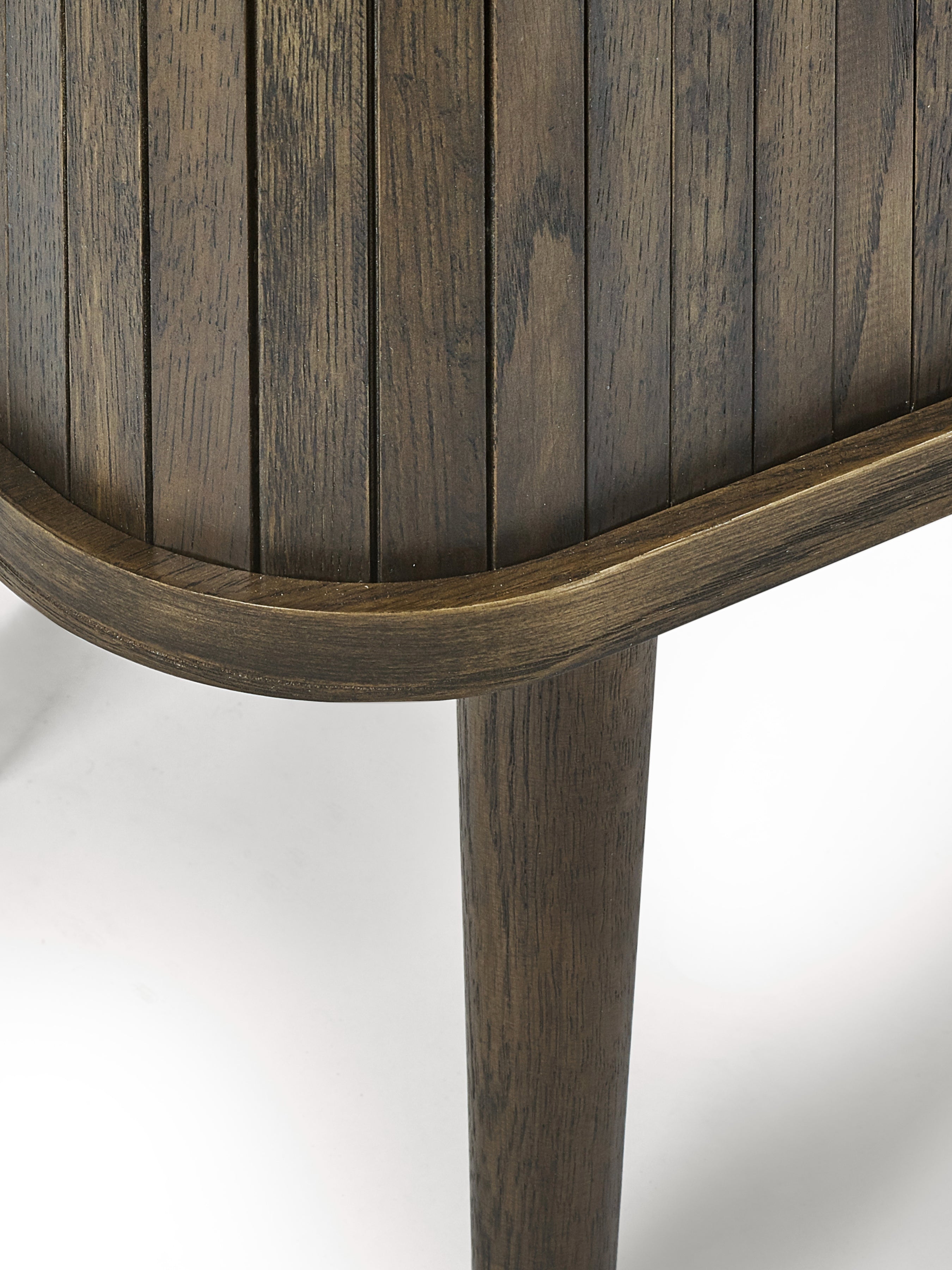 Pedra Dark Oak Wood Slatted Media Unit